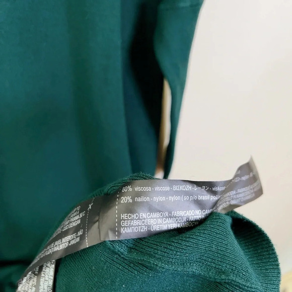 Zara Green Vneck  Choker Knit Sweater Dress - Picture 12 of 15